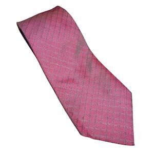 TOMMY HILFIGER Men's 100% Silk Necktie‎ Designer Geometric Red/White/Blue EUC